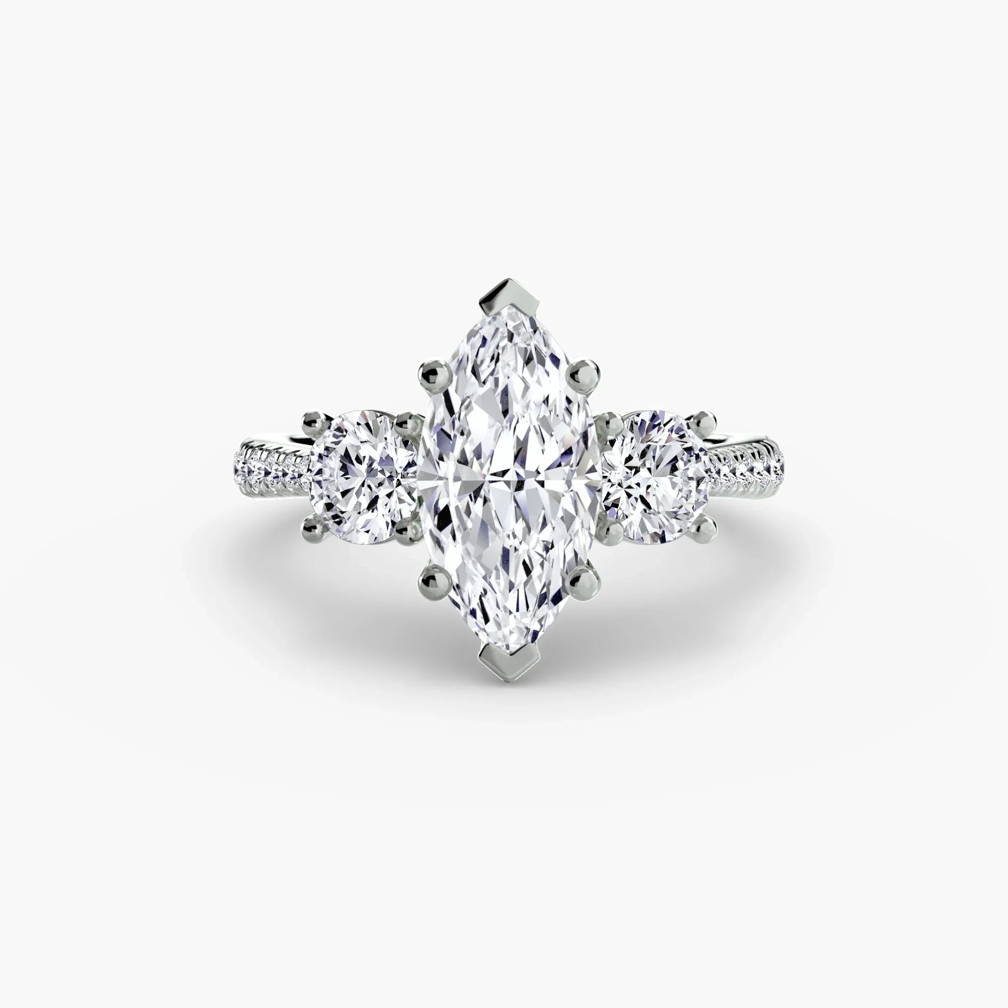 Marquise cut diamond ring in white gold or platinum - AtelierRings by SKH
