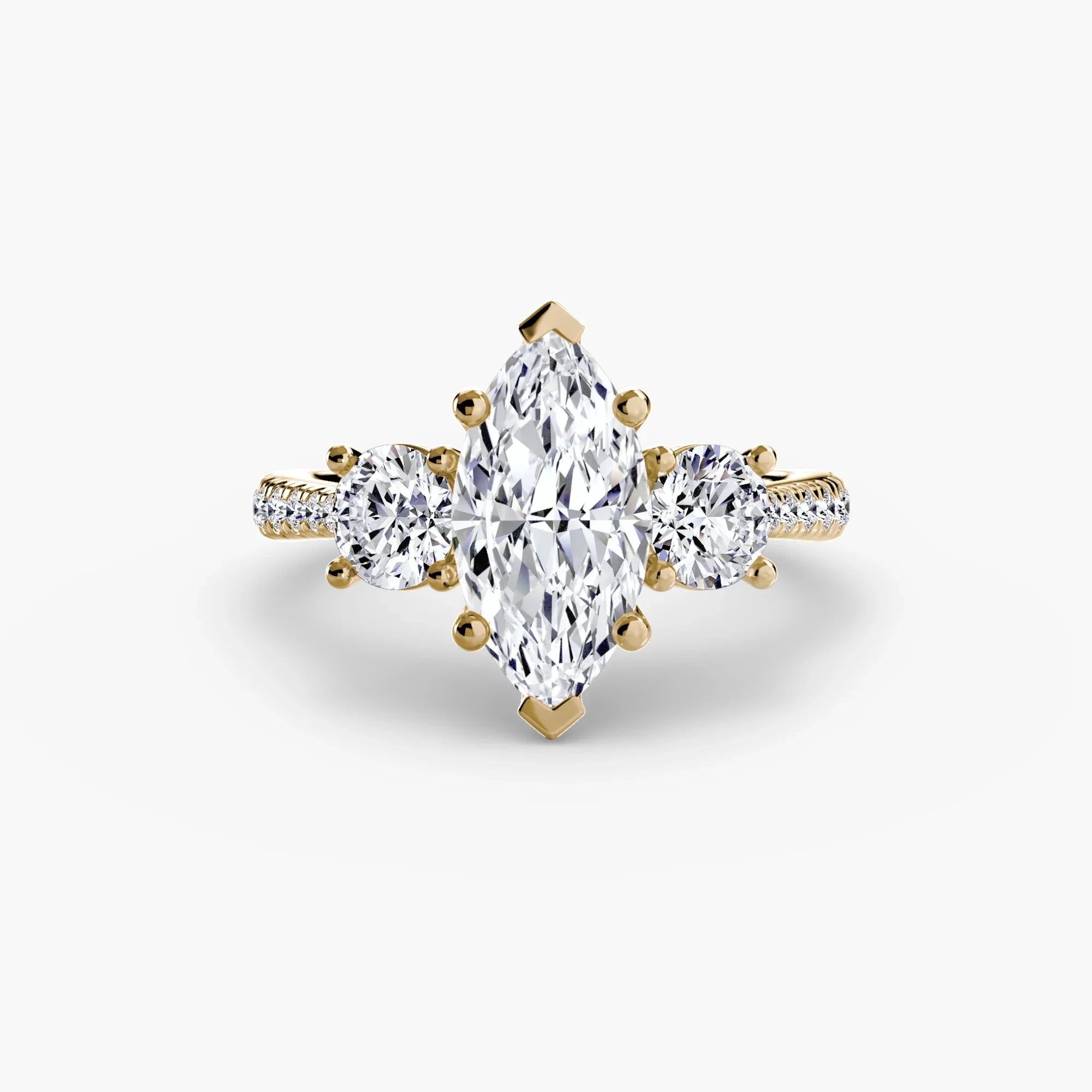 Marquise cut diamond ring in yellow gold - AtelierRings by SKH