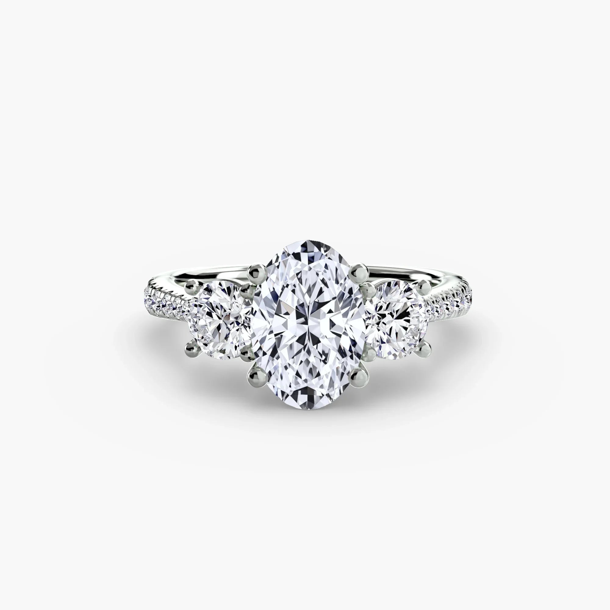 Oval cut diamond ring in white gold or platinum - AtelierRings by SKH