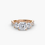 Asscher cut diamond ring in rose gold - AtelierRings by SKH