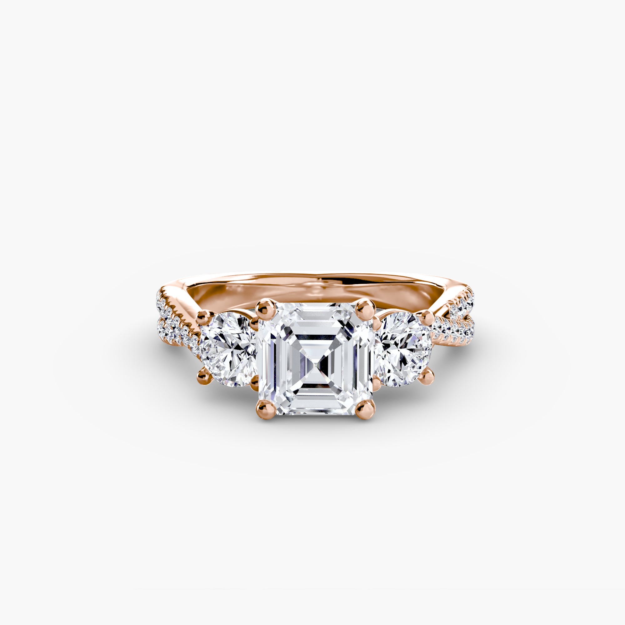 Asscher cut diamond ring in rose gold - AtelierRings by SKH