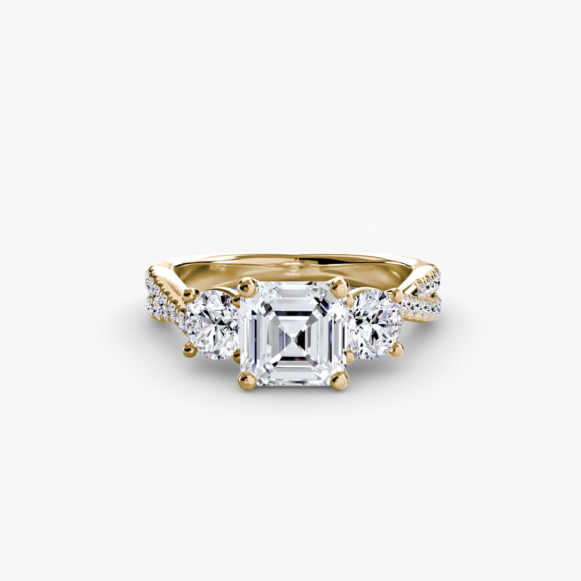 Asscher cut diamond ring in yellow gold - AtelierRings by SKH