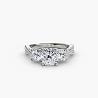Cushion cut diamond ring in white gold or platinum - AtelierRings by SKH