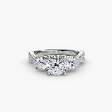 Cushion cut diamond ring in white gold or platinum - AtelierRings by SKH