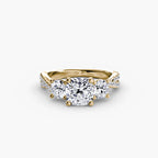 Cushion cut diamond ring in yellow gold - AtelierRings by SKH