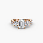 Emerald cut diamond ring in rose gold - AtelierRings by SKH