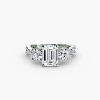 Emerald cut diamond ring in white gold or platinum - AtelierRings by SKH