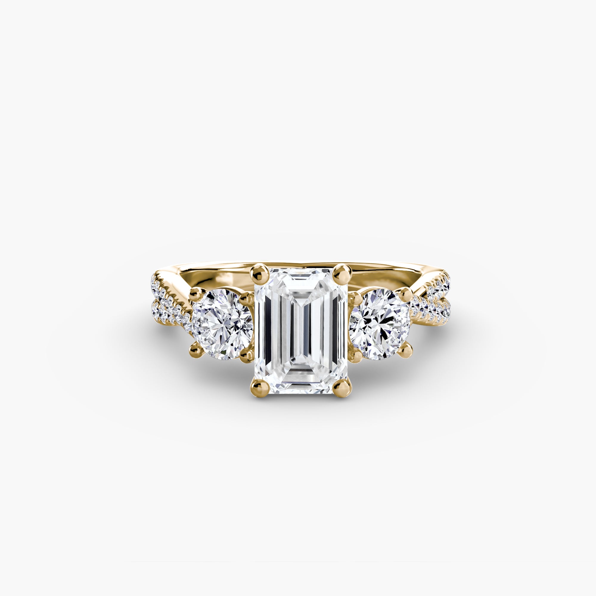 Emerald cut diamond ring in yellow gold - AtelierRings by SKH
