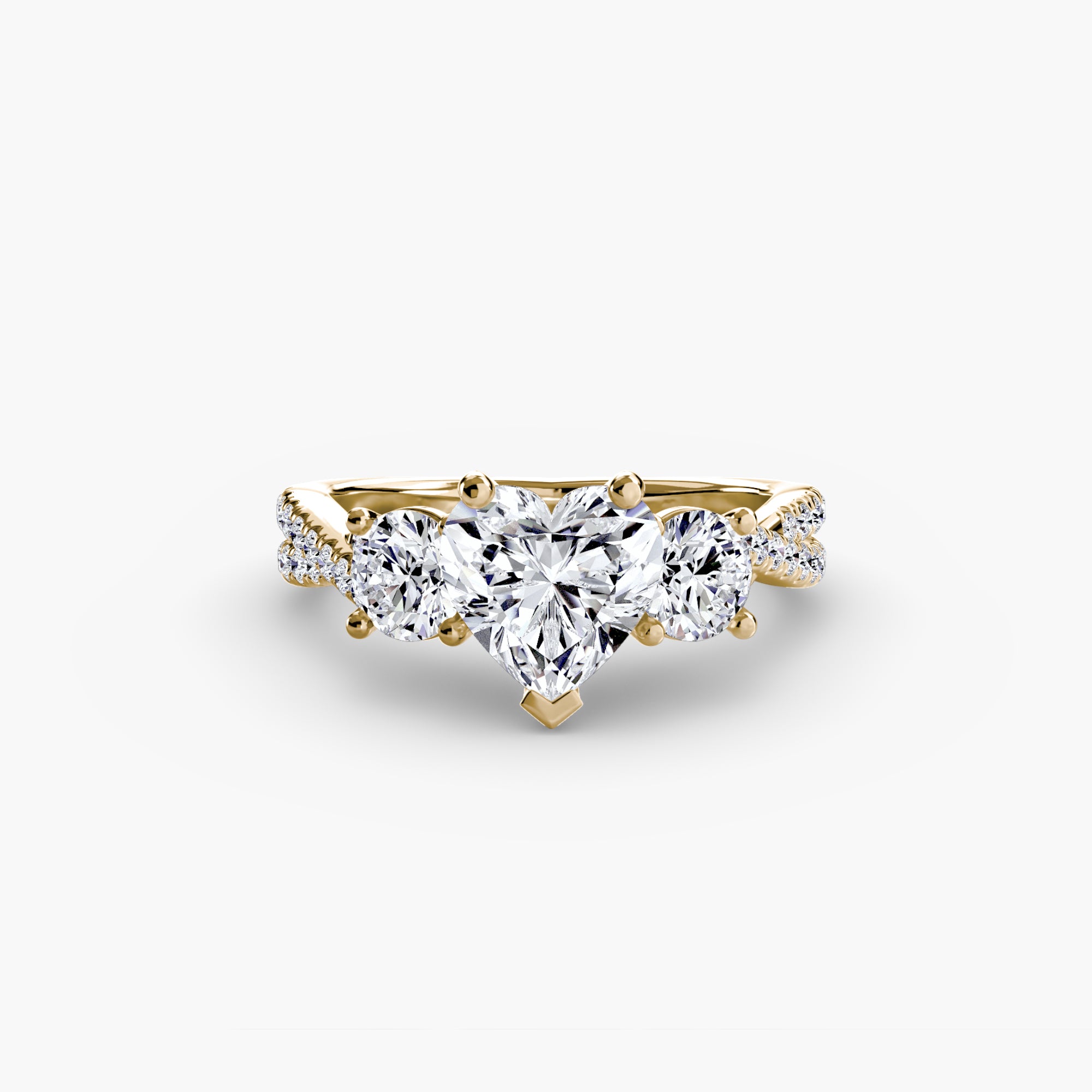 Heart cut diamond ring in yellow gold - AtelierRings by SKH