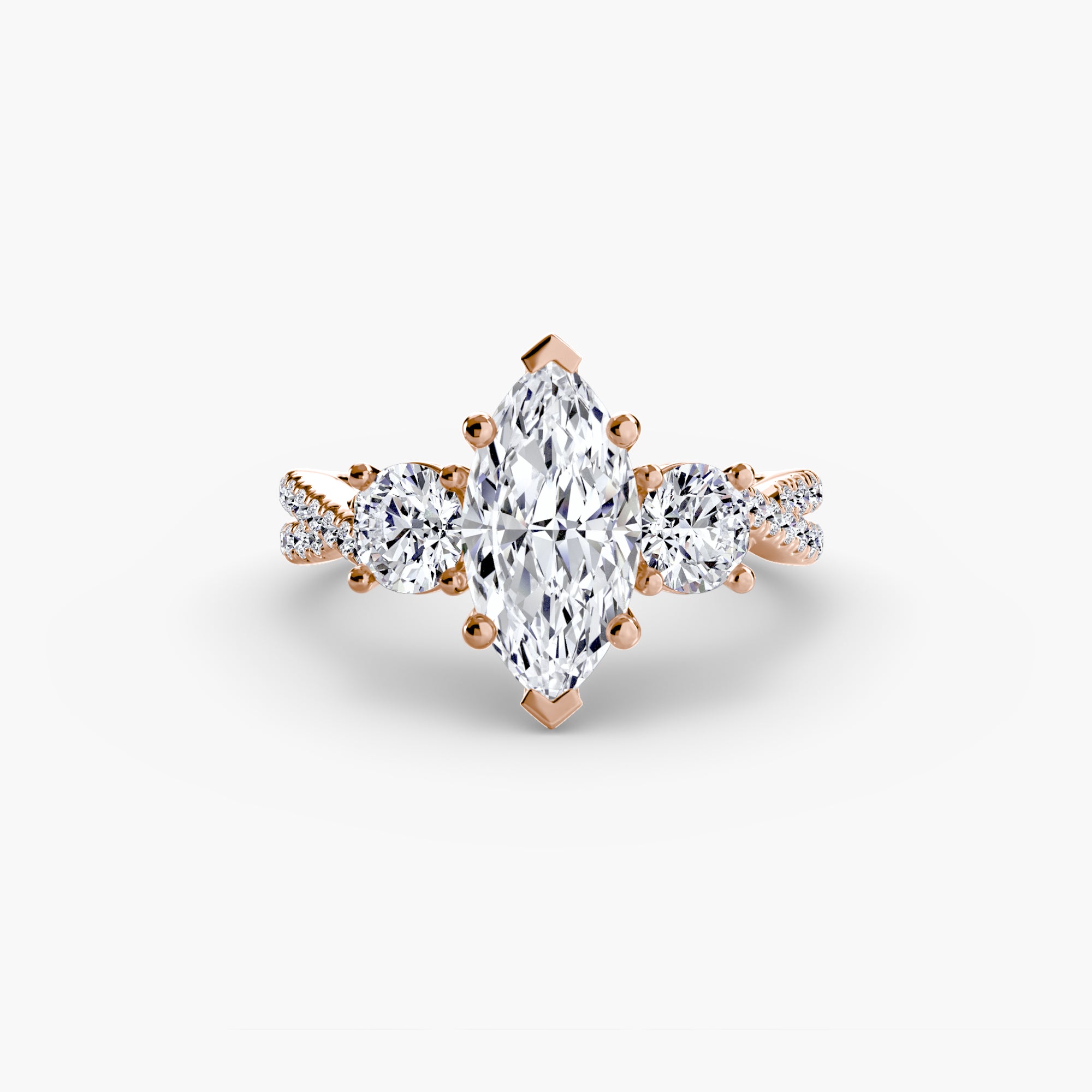 Marquise cut diamond ring in rose gold - AtelierRings by SKH