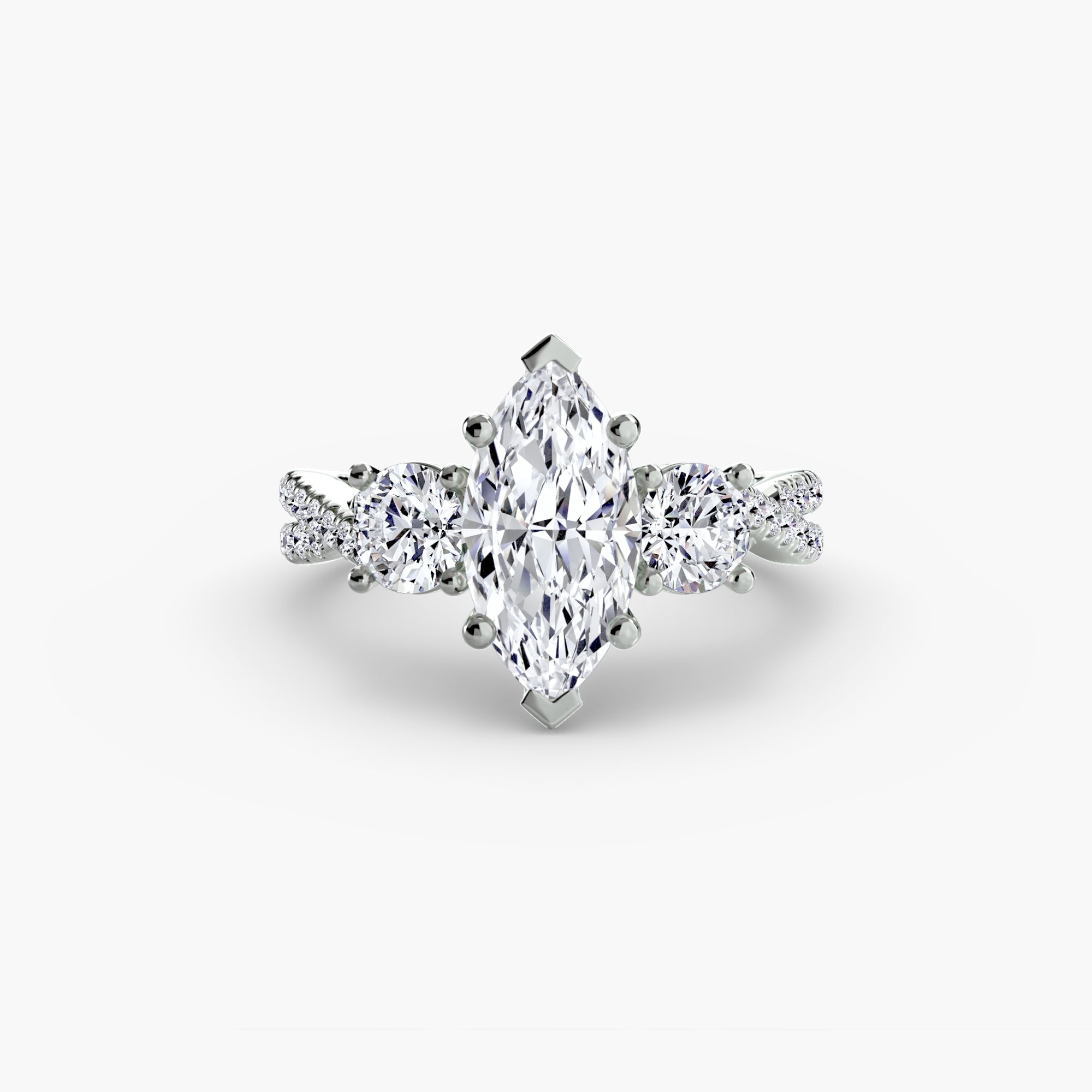 Marquise cut diamond ring in white gold or platinum - AtelierRings by SKH