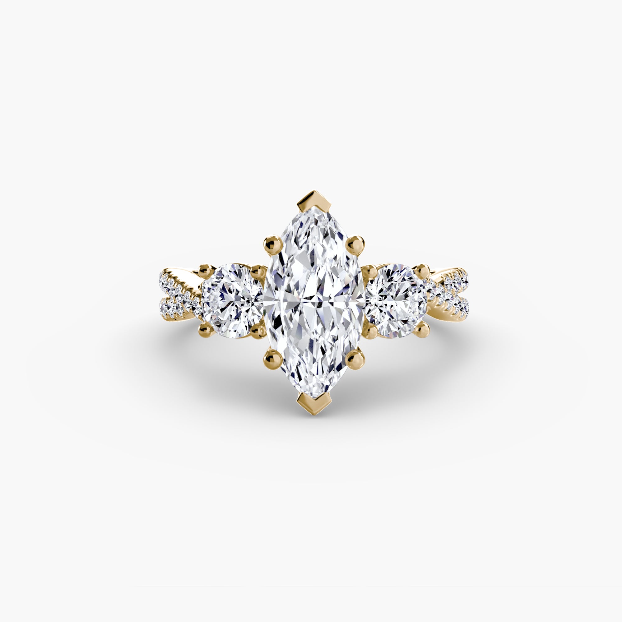 Marquise cut diamond ring in yellow gold - AtelierRings by SKH