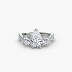 Pear cut diamond ring in white gold or platinum - AtelierRings by SKH