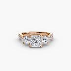 Princess cut diamond ring in rose gold - AtelierRings by SKH