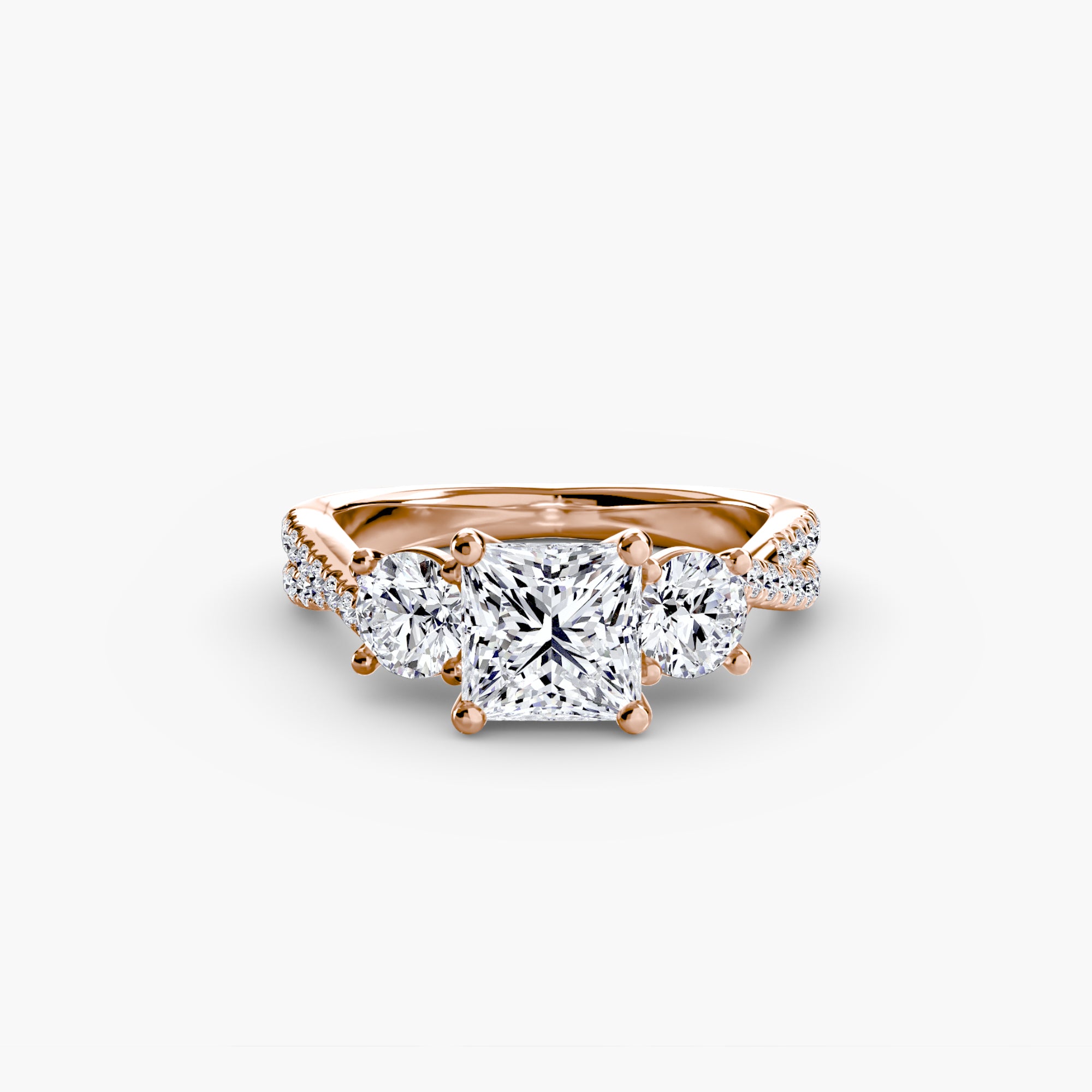 Princess cut diamond ring in rose gold - AtelierRings by SKH