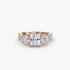 Radiant cut diamond ring in rose gold - AtelierRings by SKH