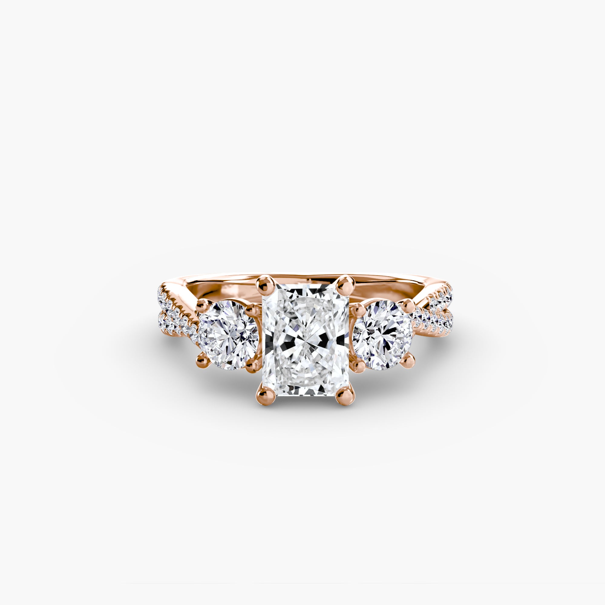 Radiant cut diamond ring in rose gold - AtelierRings by SKH