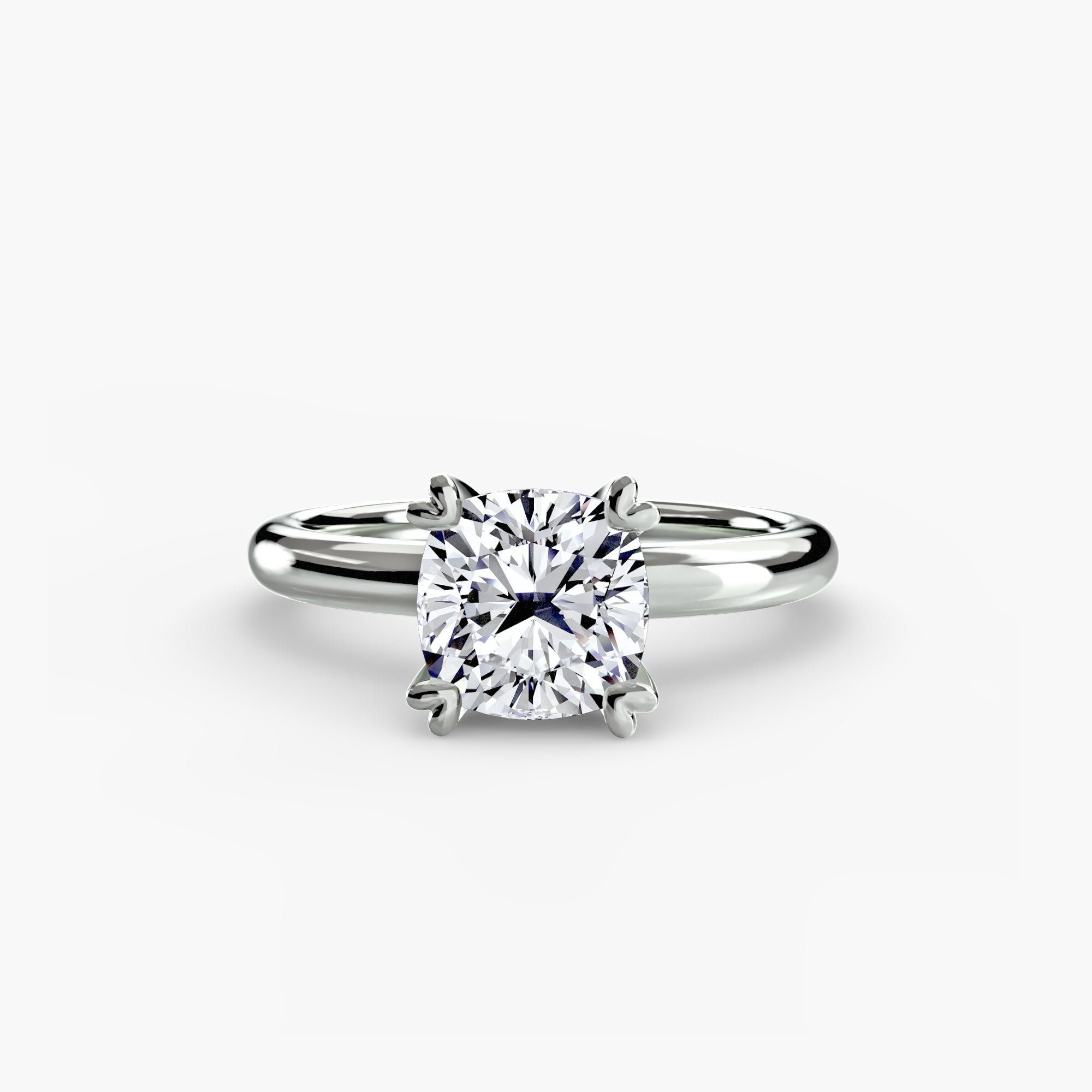 Cushion cut diamond ring in white gold or platinum - AtelierRings by SKH