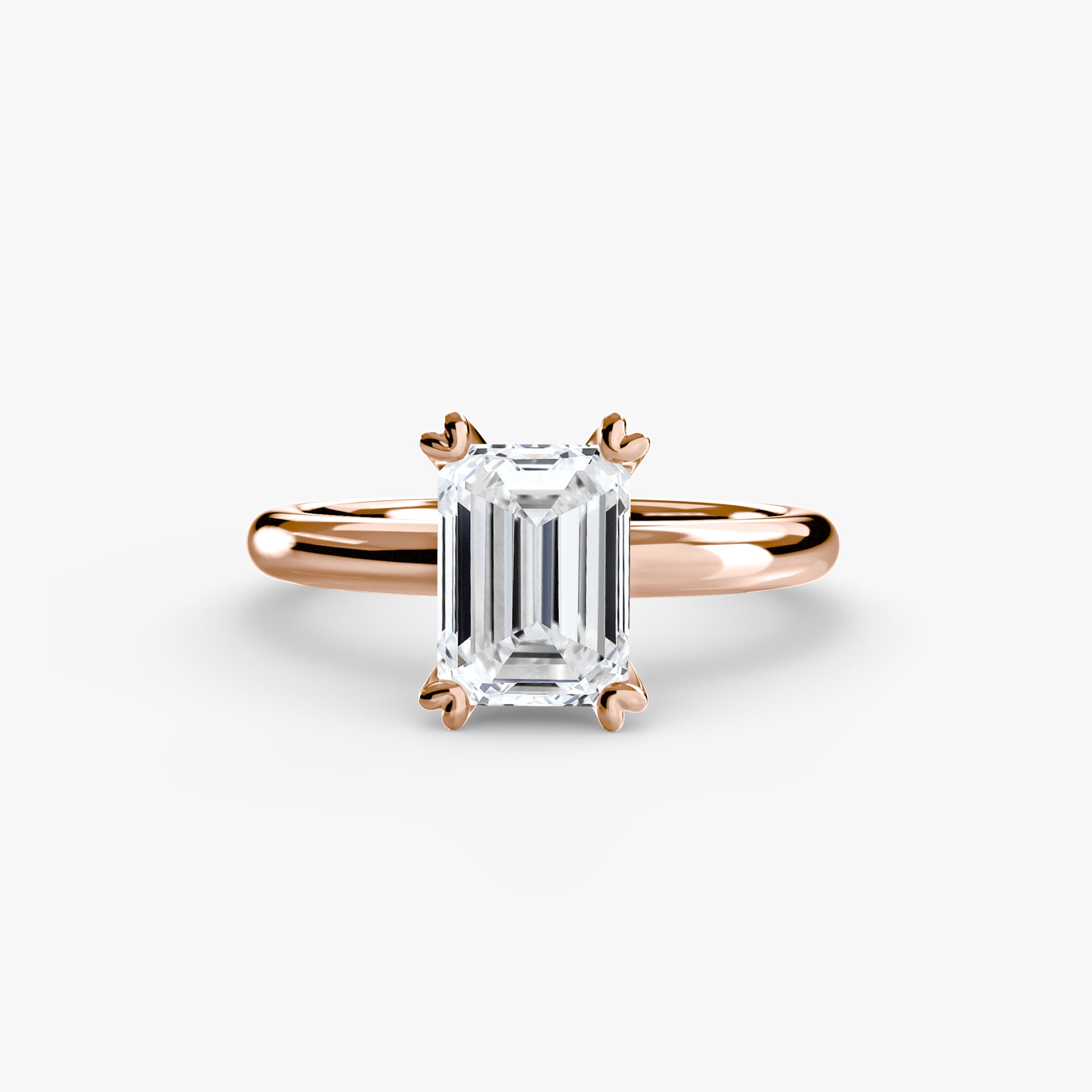 Emerald cut diamond ring in rose gold - AtelierRings by SKH