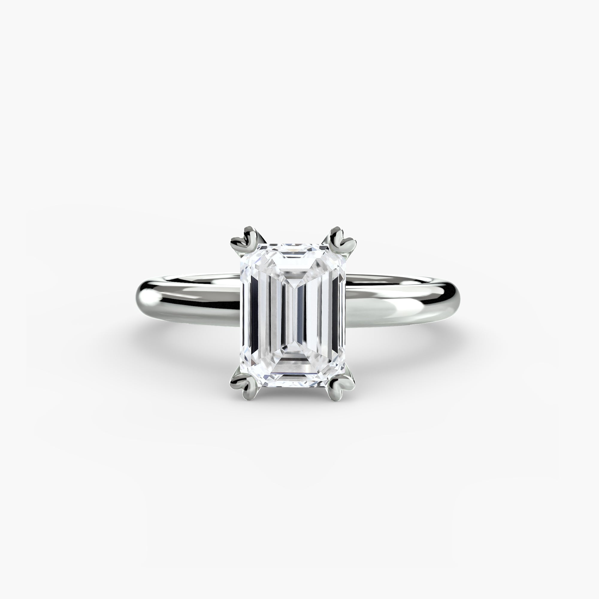 Emerald cut diamond ring in white gold or platinum - AtelierRings by SKH