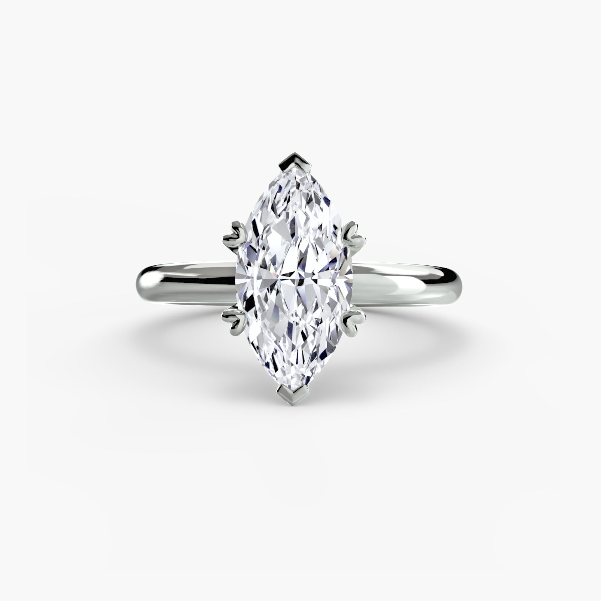 Marquise cut diamond ring in white gold or platinum - AtelierRings by SKH