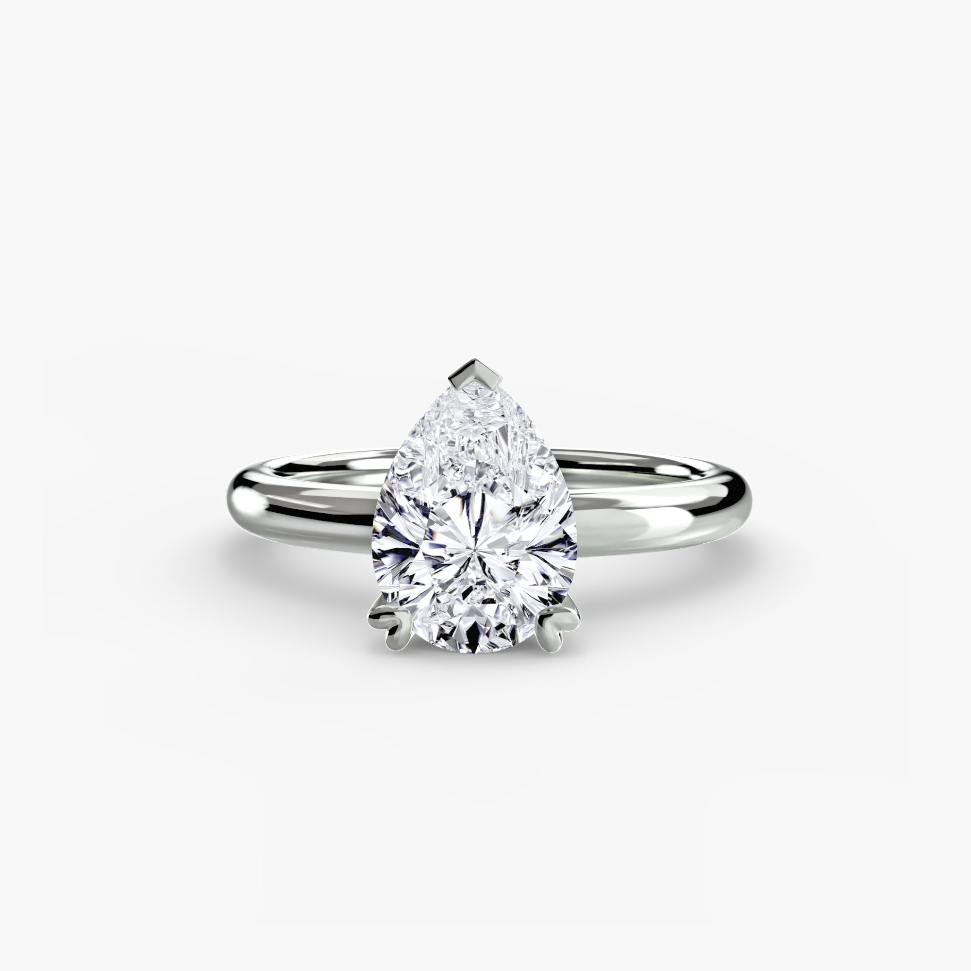 Pear cut diamond ring in white gold or platinum - AtelierRings by SKH