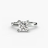 Princess cut diamond ring in white gold or platinum - AtelierRings by SKH