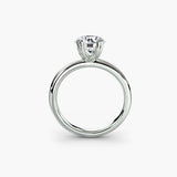 Round cut diamond ring in white gold or platinum - AtelierRings by SKH