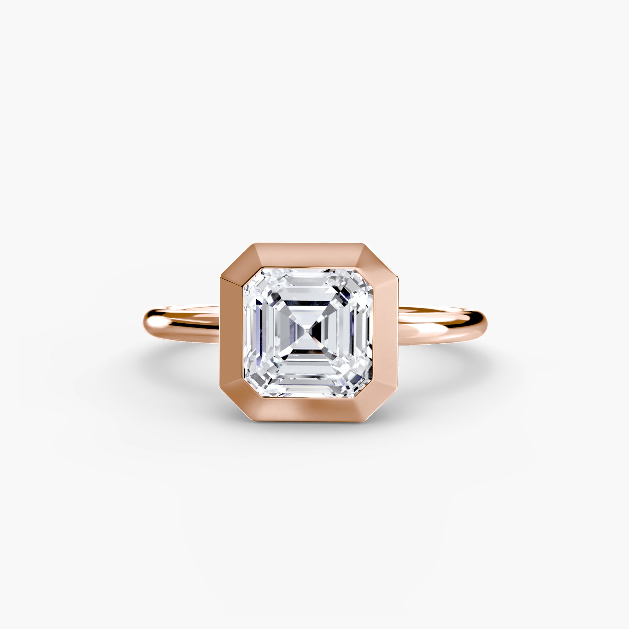 Asscher cut diamond ring in rose gold - AtelierRings by SKH