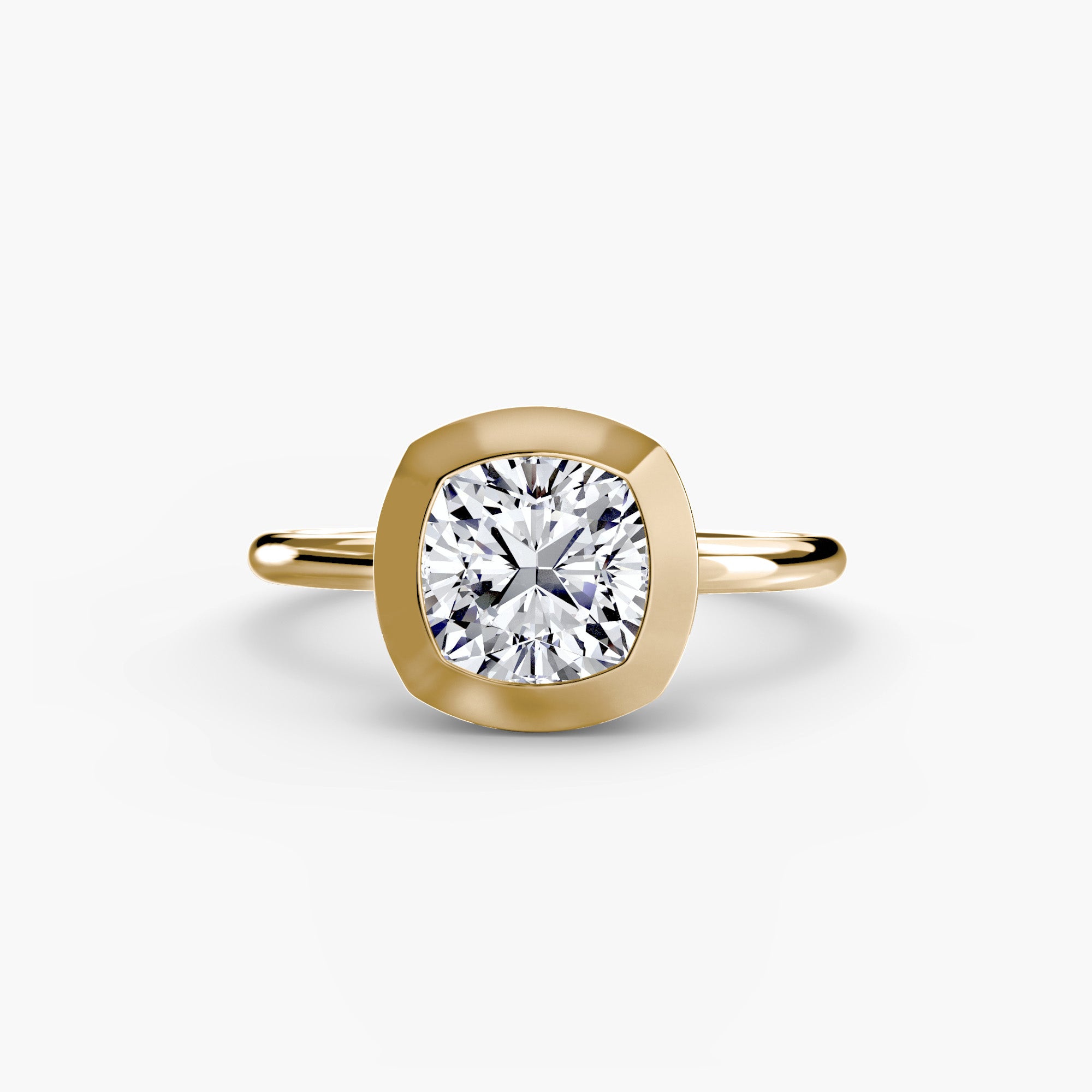 Cushion cut diamond ring in yellow gold - AtelierRings by SKH
