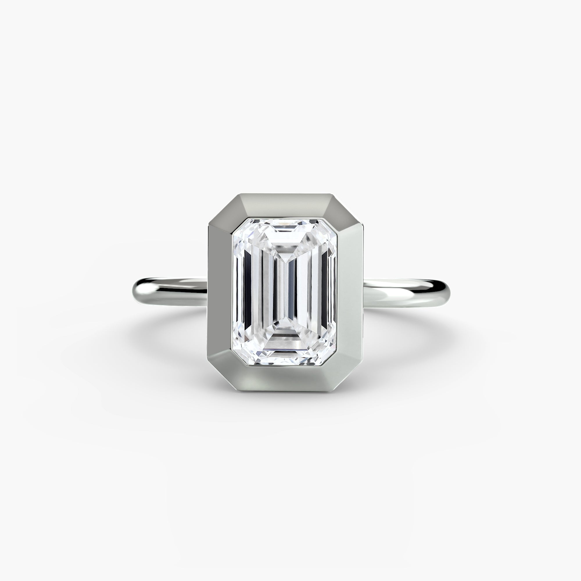 Emerald cut diamond ring in white gold or platinum - AtelierRings by SKH
