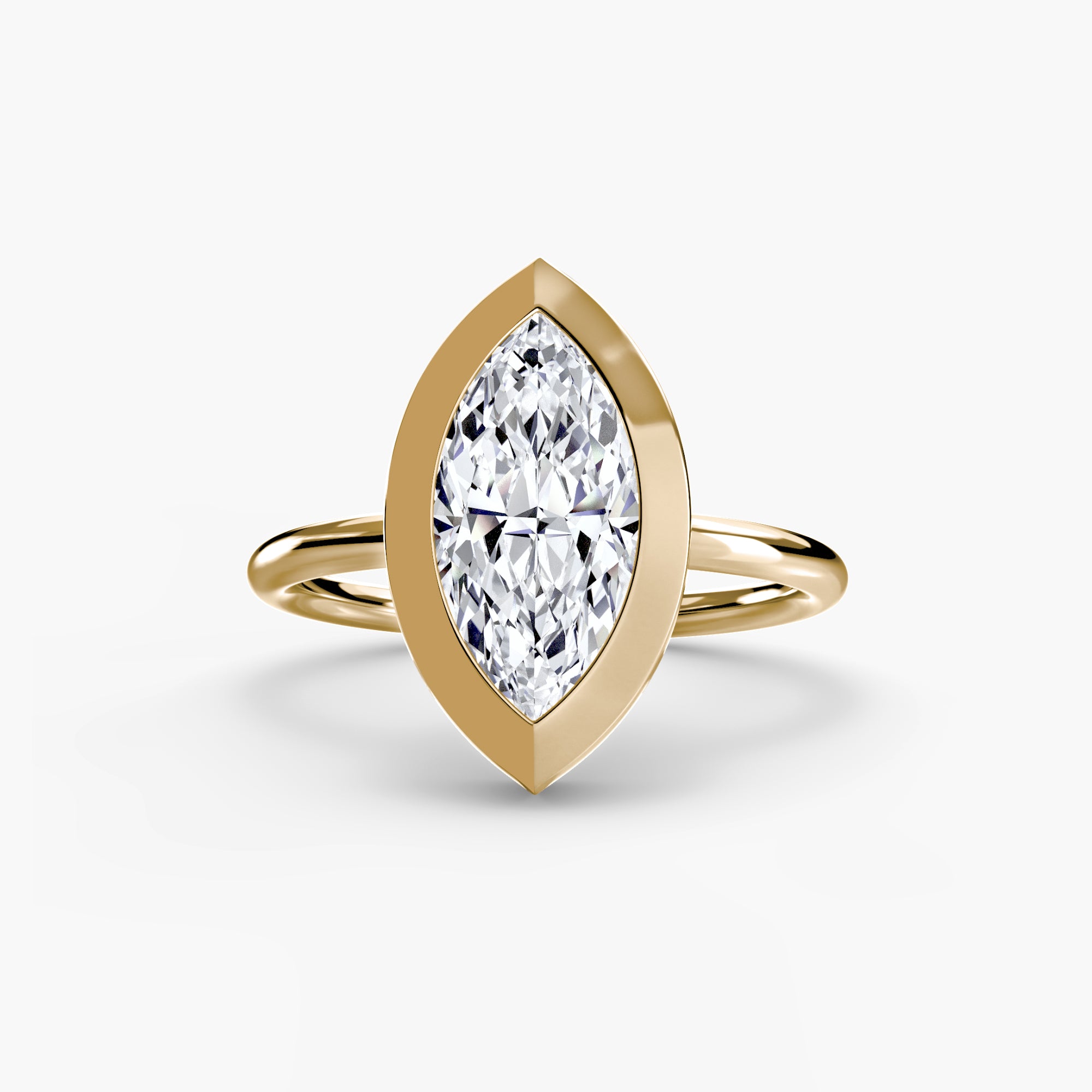 Marquise cut diamond ring in yellow gold - AtelierRings by SKH