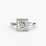 Princess cut diamond ring in white gold or platinum - AtelierRings by SKH