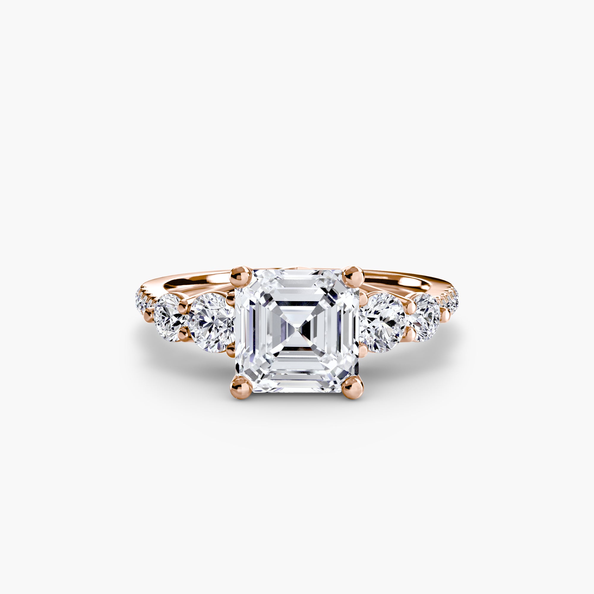 Asscher cut diamond ring in rose gold - AtelierRings by SKH