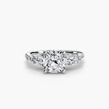 Cushion cut diamond ring in white gold or platinum - AtelierRings by SKH