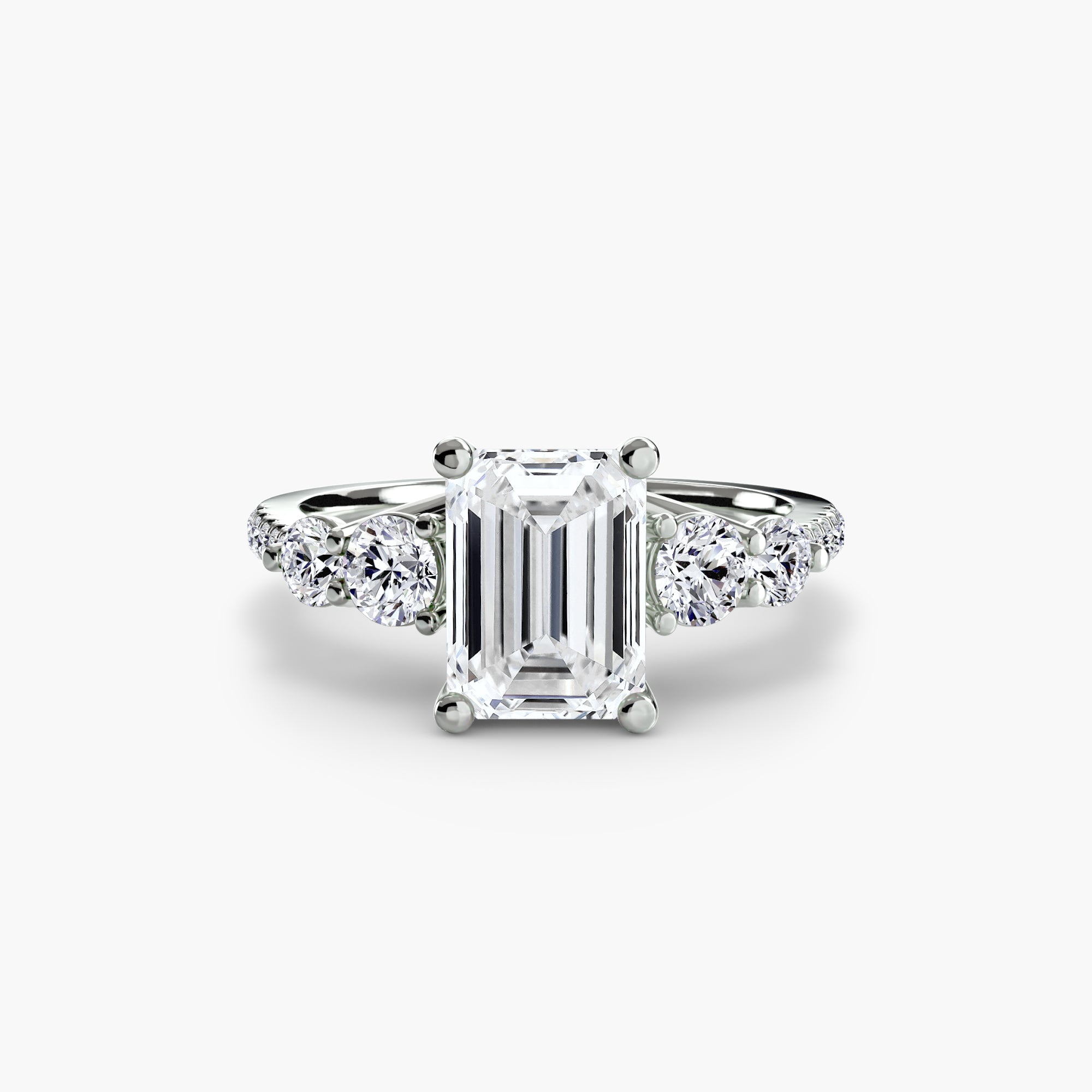 Emerald cut diamond ring in white gold or platinum - AtelierRings by SKH