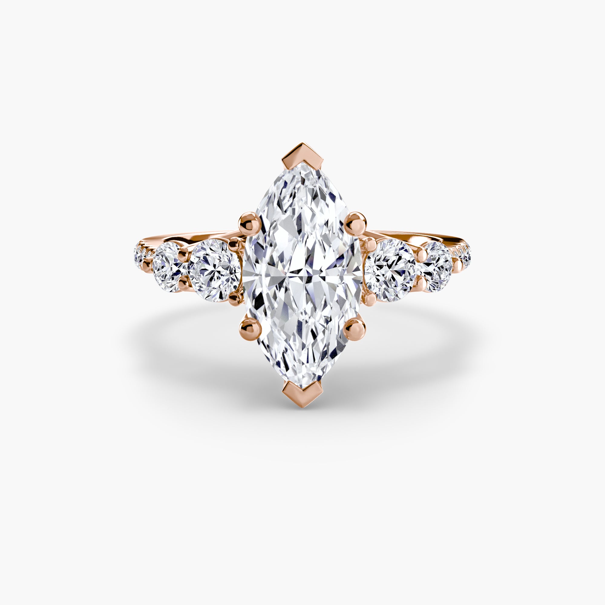 Marquise cut diamond ring in rose gold - AtelierRings by SKH