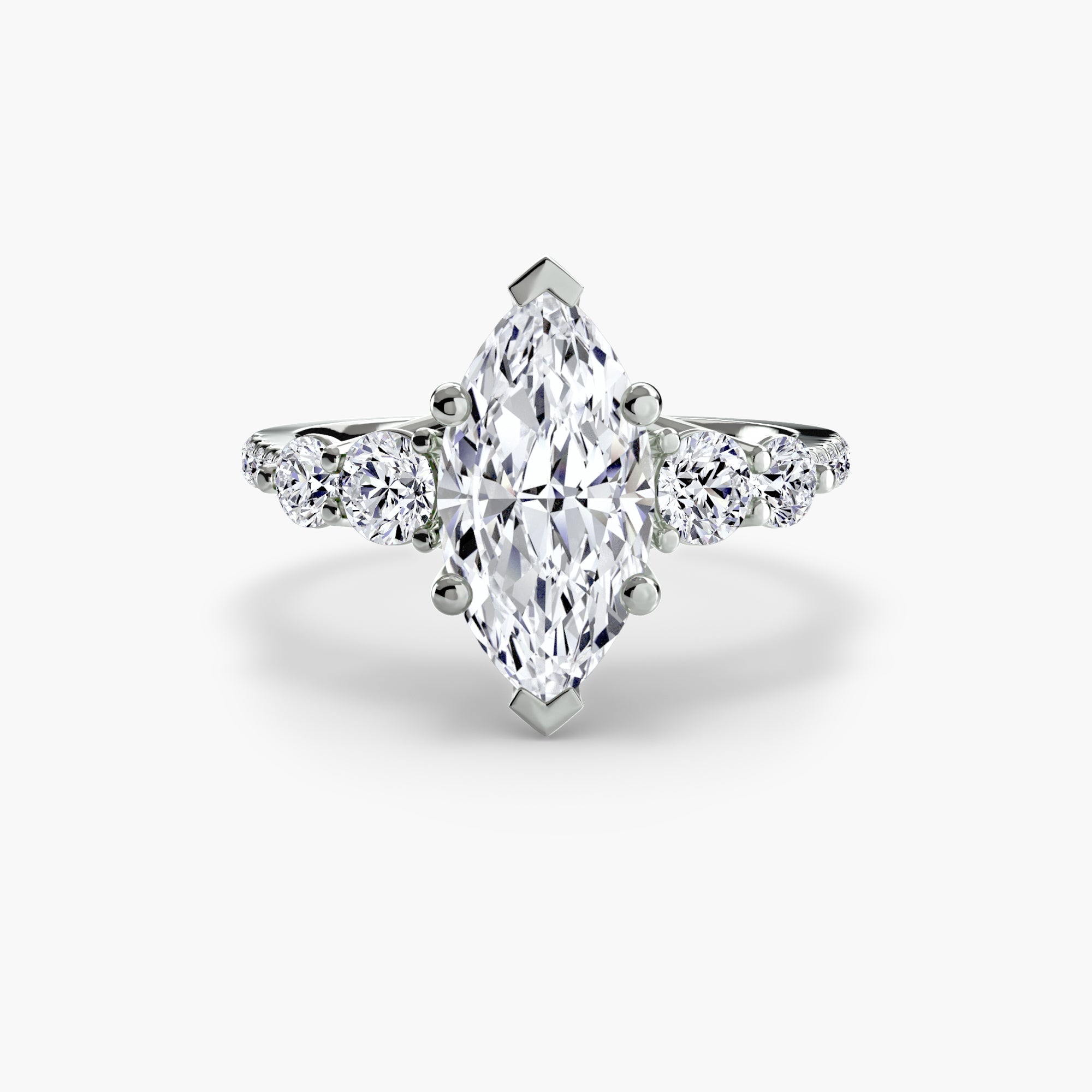 Marquise cut diamond ring in white gold or platinum - AtelierRings by SKH