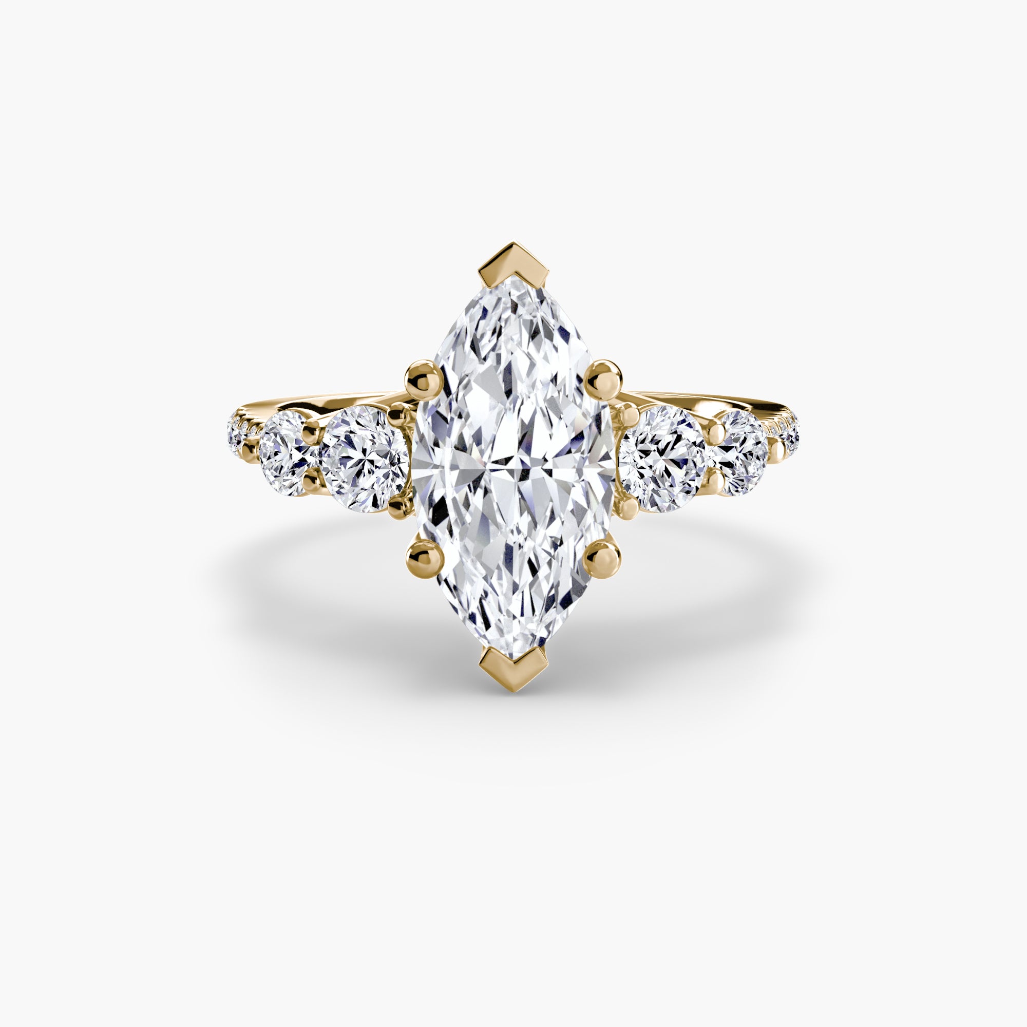 Marquise cut diamond ring in yellow gold - AtelierRings by SKH