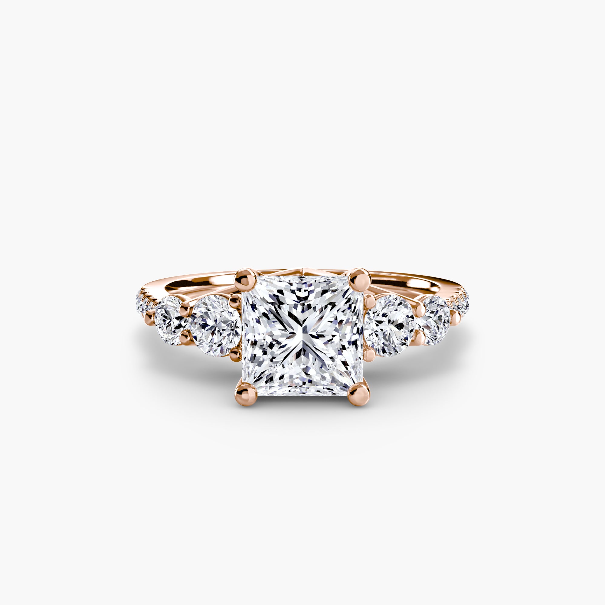 Princess cut diamond ring in rose gold - AtelierRings by SKH
