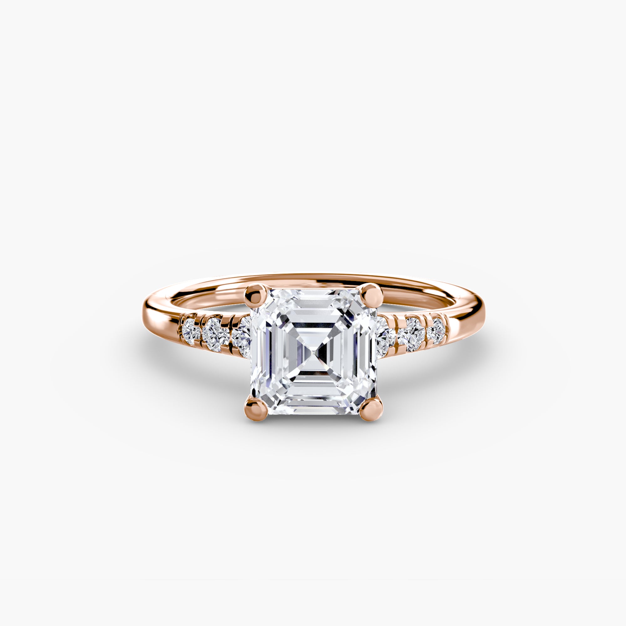 Asscher cut diamond ring in rose gold - AtelierRings by SKH