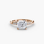 Asscher cut diamond ring in rose gold - AtelierRings by SKH