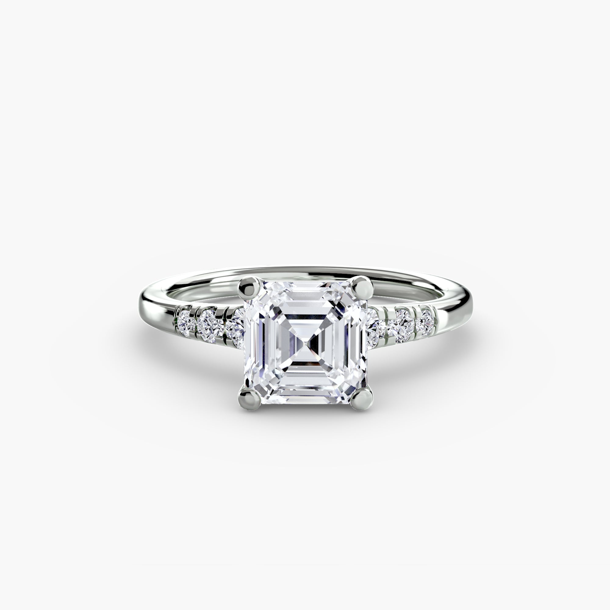 Asscher cut diamond ring in white gold or platinum - AtelierRings by SKH