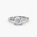 Asscher cut diamond ring in white gold or platinum - AtelierRings by SKH