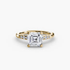 Asscher cut diamond ring in yellow gold - AtelierRings by SKH