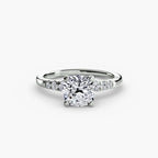 Cushion cut diamond ring in white gold or platinum - AtelierRings by SKH