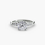 Cushion cut diamond ring in white gold or platinum - AtelierRings by SKH