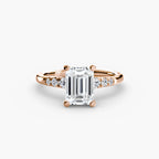 Emerald cut diamond ring in rose gold - AtelierRings by SKH