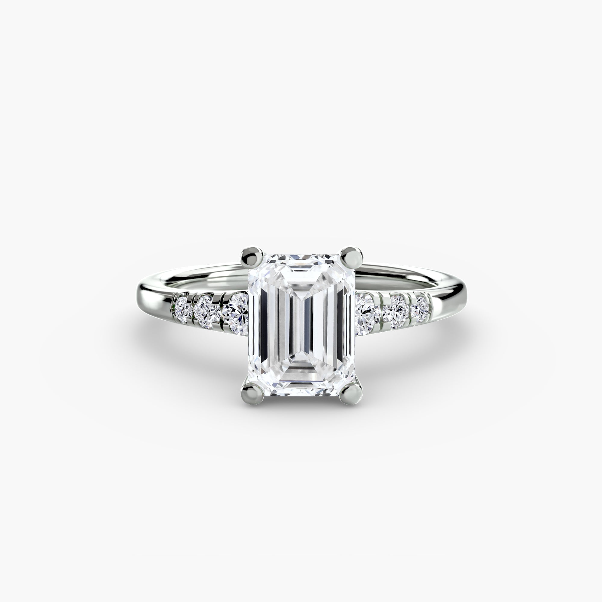 Emerald cut diamond ring in white gold or platinum - AtelierRings by SKH