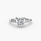 Heart cut diamond ring in white gold or platinum - AtelierRings by SKH